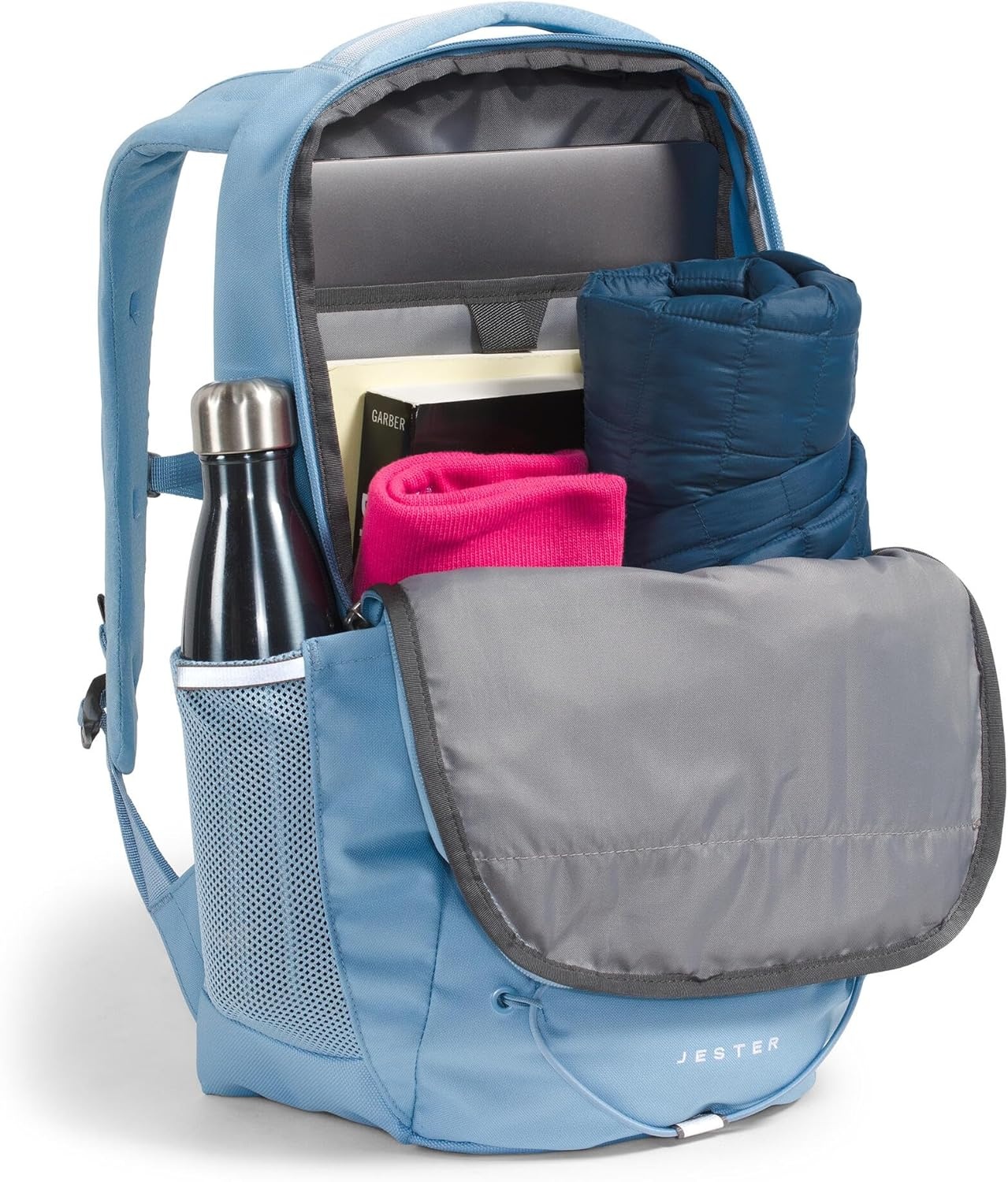 imageThe North Face Womens Jester Everyday Laptop Backpack Commuter Travel Bag Laptop Sleeve WaterRepellent Minimal Grey Dark HeatherMinimal GreyNPF One SizeSteel Blue
