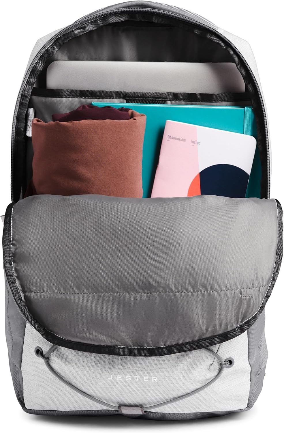imageThe North Face Womens Jester Everyday Laptop Backpack Commuter Travel Bag Laptop Sleeve WaterRepellent Minimal Grey Dark HeatherMinimal GreyNPF One SizeTnf White Metallic MlangeMid Greynpf