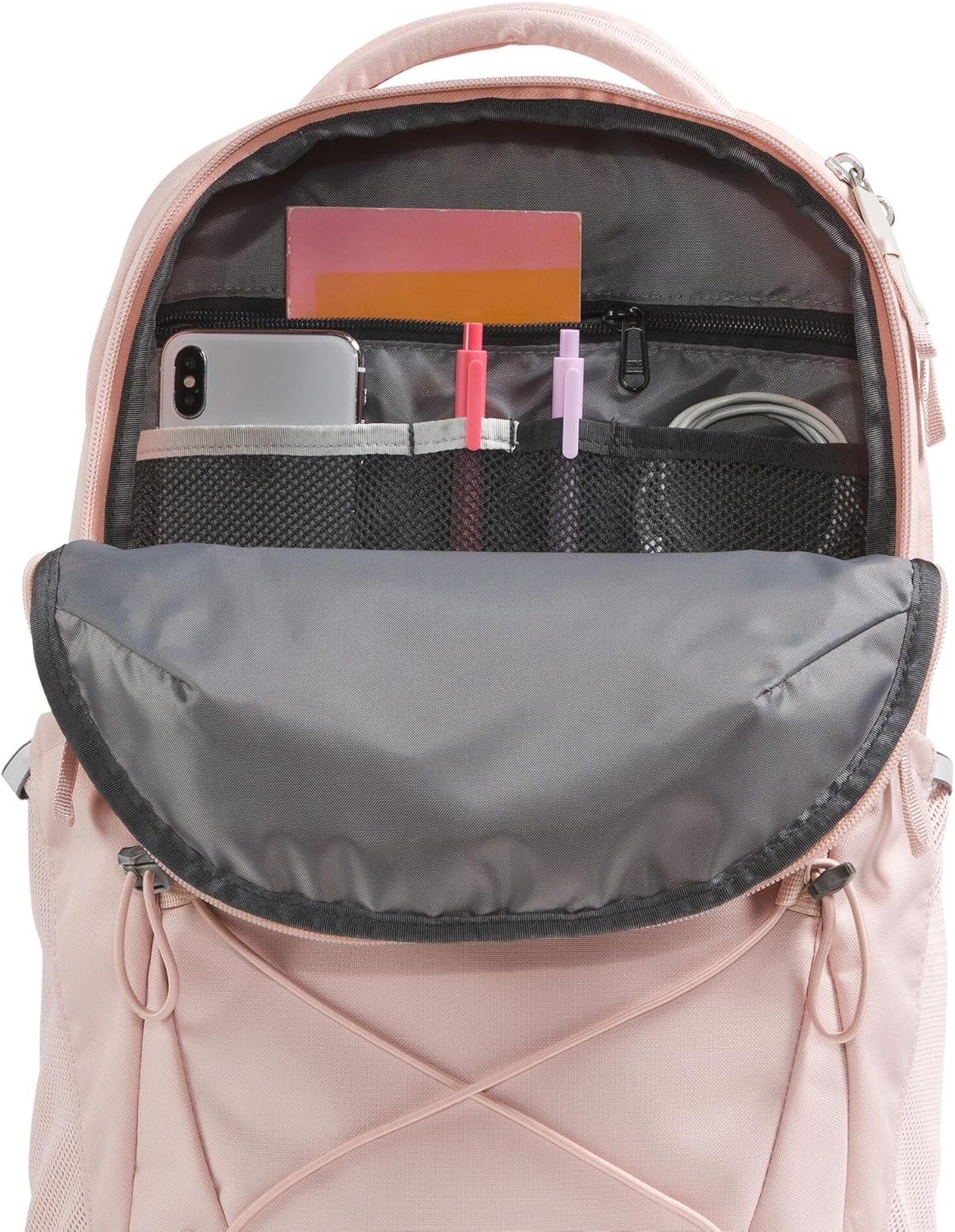 imageThe North Face Womens Jester Everyday Laptop Backpack Commuter Travel Bag Laptop Sleeve WaterRepellent Minimal Grey Dark HeatherMinimal GreyNPF One SizePink Moss