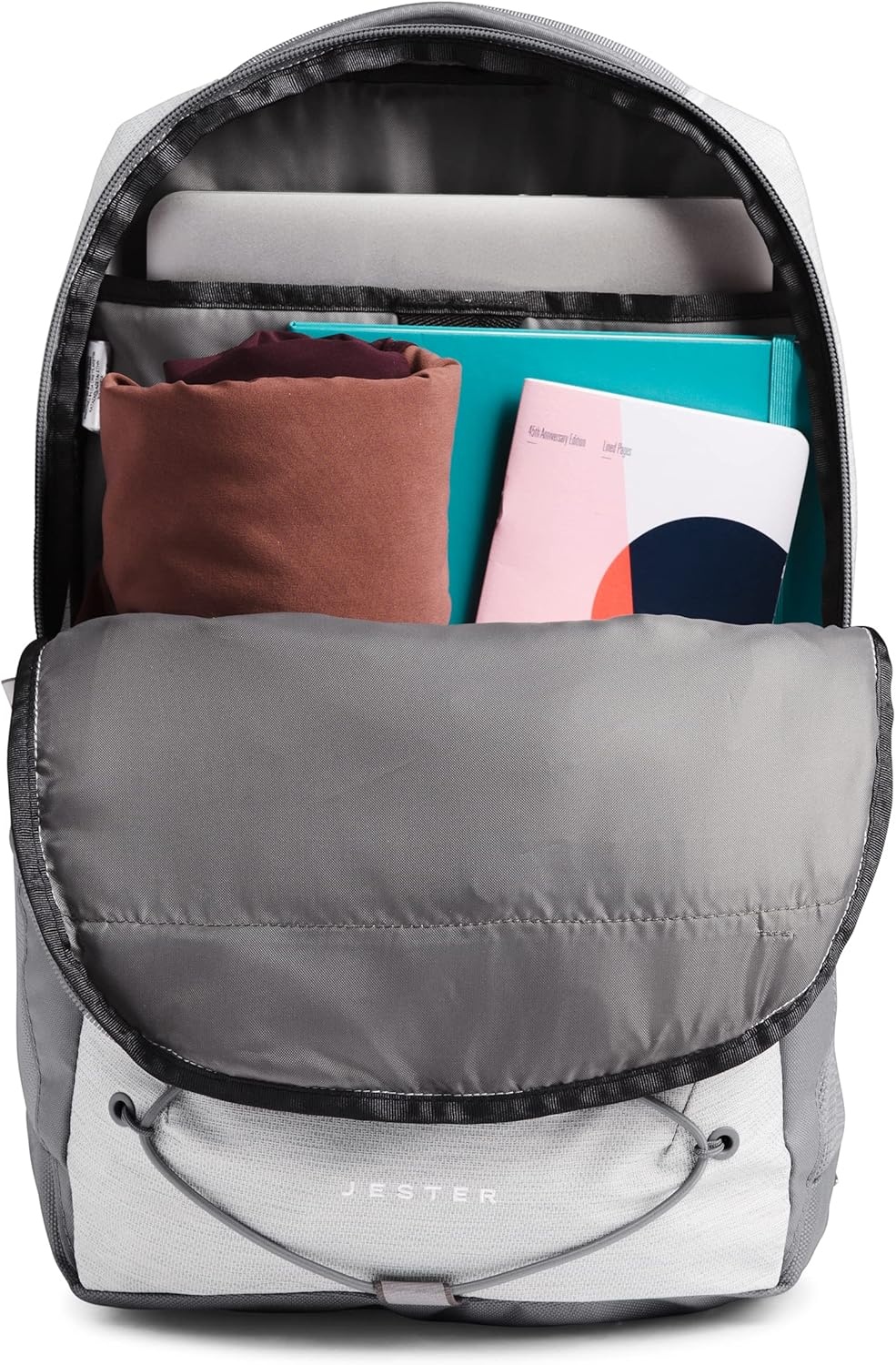 imageThe North Face Womens Jester Everyday Laptop Backpack Commuter Travel Bag Laptop Sleeve WaterRepellent Minimal Grey Dark HeatherMinimal GreyNPF One SizeTnf White Metallic MlangeMid Grey