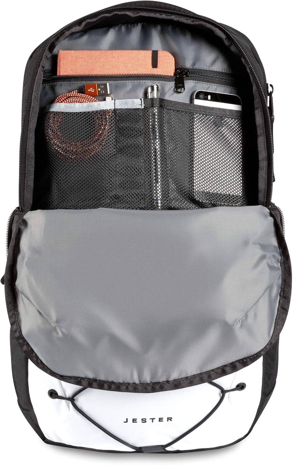 imageThe North Face Womens Jester Everyday Laptop Backpack Commuter Travel Bag Laptop Sleeve WaterRepellent Minimal Grey Dark HeatherMinimal GreyNPF One SizeTnf WhiteTnf Black