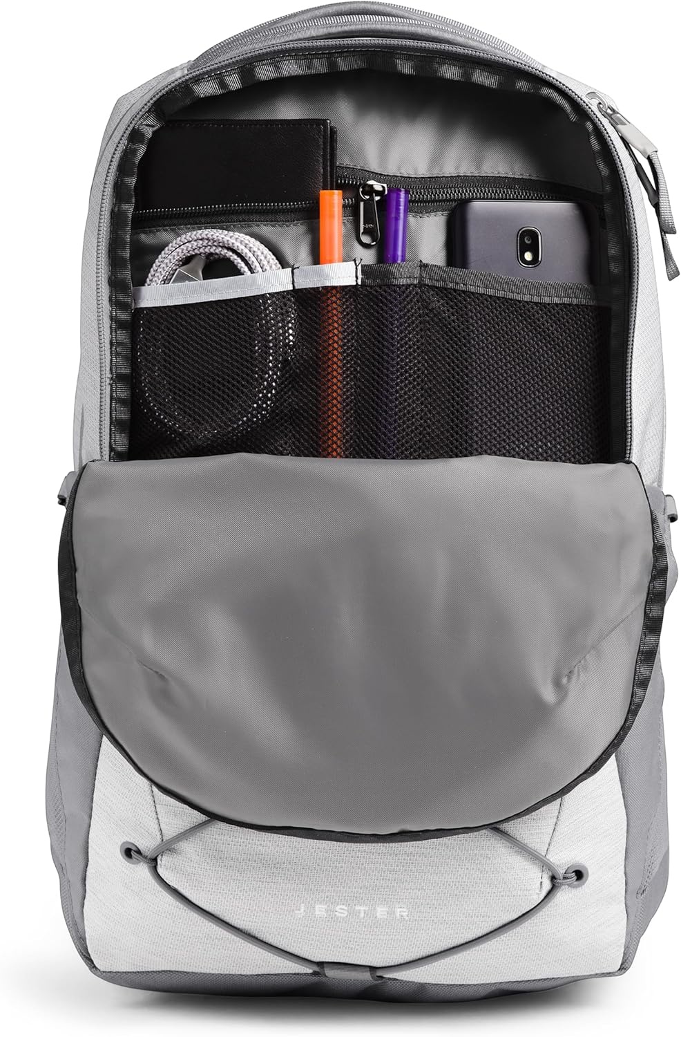 imageThe North Face Womens Jester Everyday Laptop Backpack Commuter Travel Bag Laptop Sleeve WaterRepellent Minimal Grey Dark HeatherMinimal GreyNPF One SizeTnf White Metallic MlangeMid Greynpf