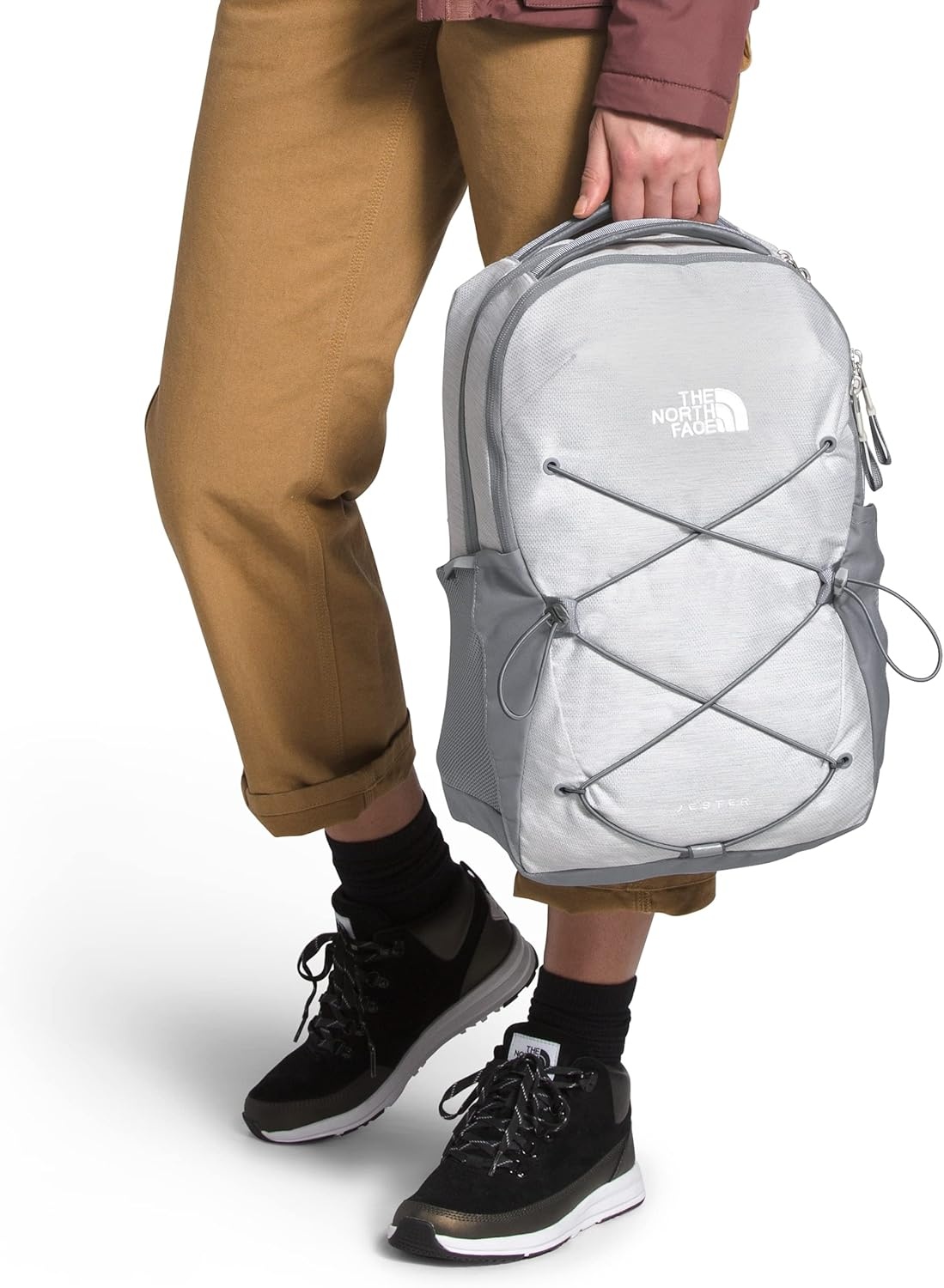 imageThe North Face Womens Jester Everyday Laptop Backpack Commuter Travel Bag Laptop Sleeve WaterRepellent Minimal Grey Dark HeatherMinimal GreyNPF One SizeTnf White Metallic MlangeMid Grey