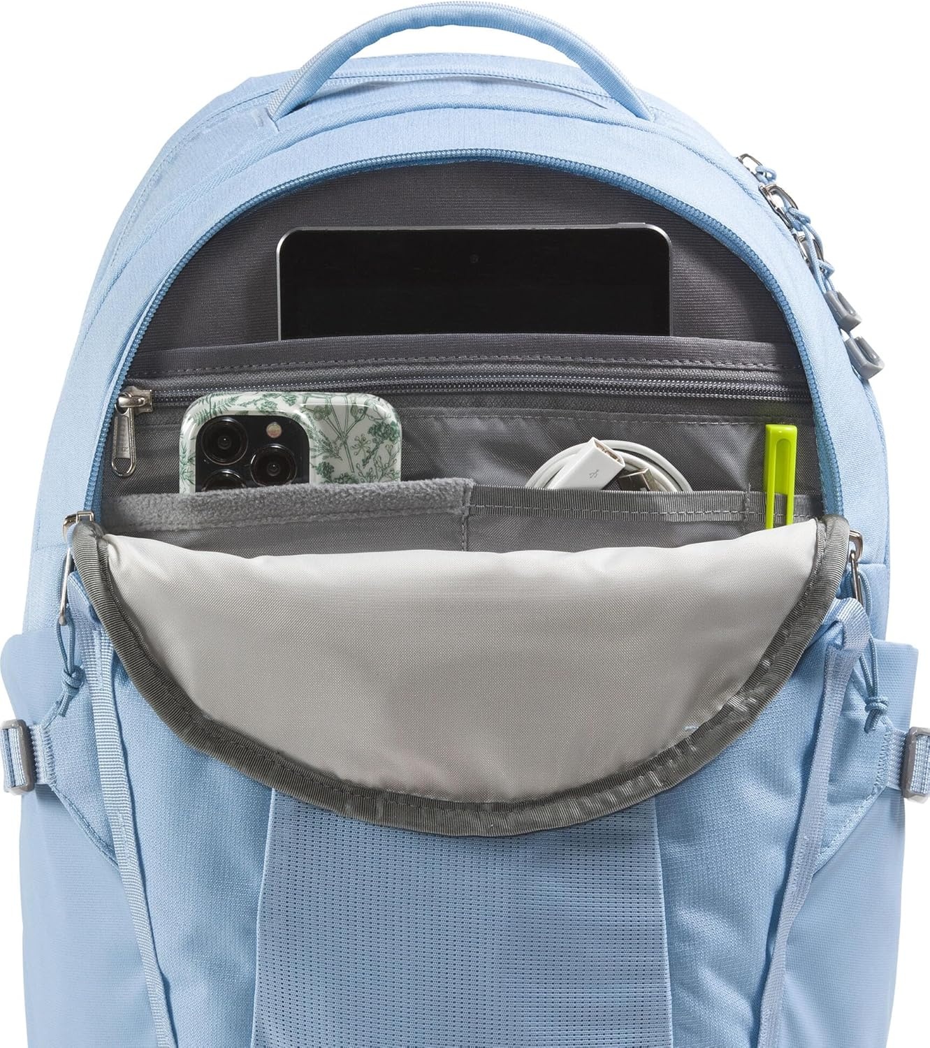 imageThe North Face Womens Recon Everyday Laptop Backpack Commuter Travel Bag 18 Laptop Sleeve WaterRepellent TNF White Metallic MlangeMid GreyNPF One SizeSteel Blue Dark HeatherSteel Bluenpf