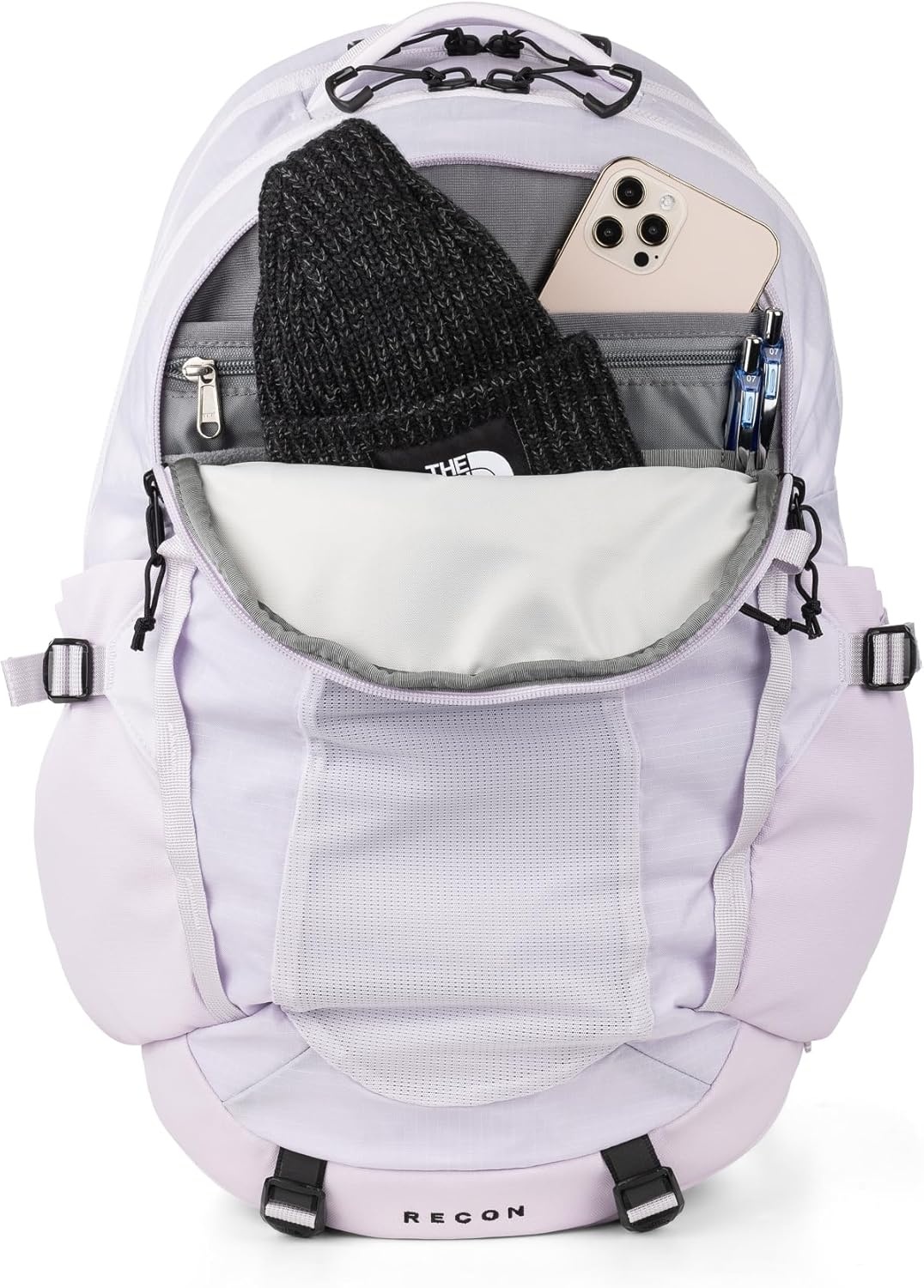 imageThe North Face Womens Recon Everyday Laptop Backpack Commuter Travel Bag 18 Laptop Sleeve WaterRepellent TNF White Metallic MlangeMid GreyNPF One SizeLavender FogTnf Black