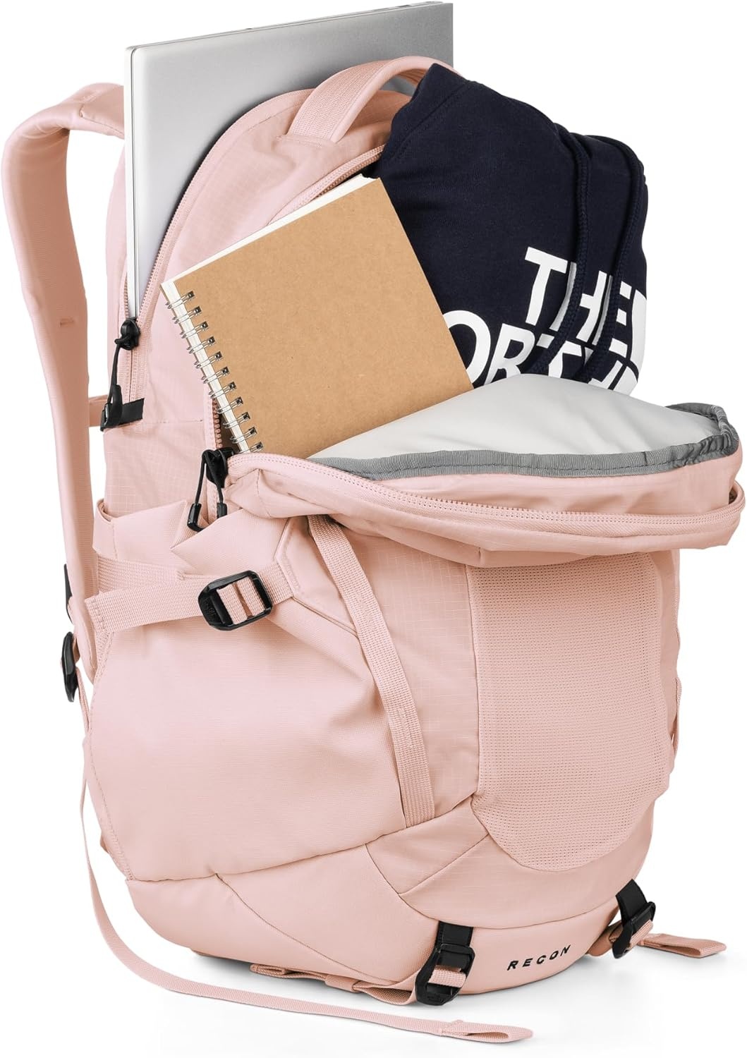 imageThe North Face Womens Recon Everyday Laptop Backpack Commuter Travel Bag 18 Laptop Sleeve WaterRepellent TNF White Metallic MlangeMid GreyNPF One SizePink SaltTnf Black