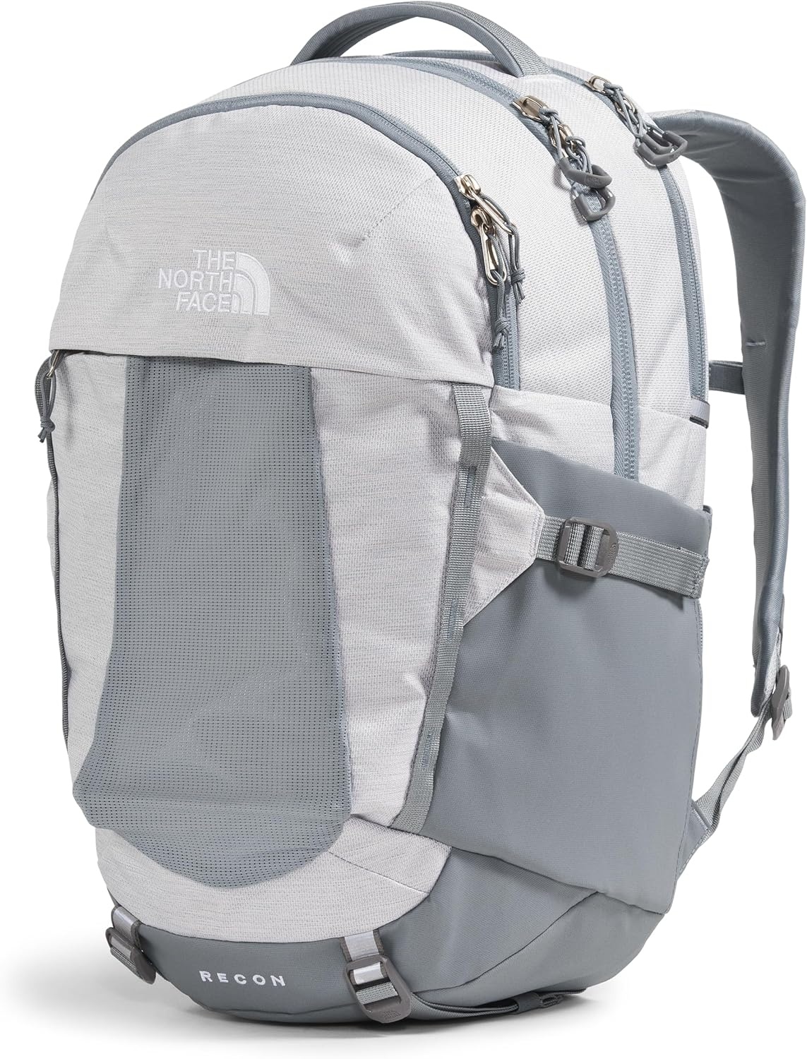 imageThe North Face Womens Recon Everyday Laptop Backpack Commuter Travel Bag 18 Laptop Sleeve WaterRepellent TNF White Metallic MlangeMid GreyNPF One SizeTnf White Metallic MlangeMid Greynpf