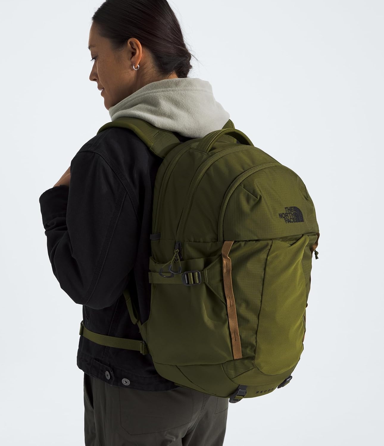 imageThe North Face Womens Recon Everyday Laptop Backpack Commuter Travel Bag 18 Laptop Sleeve WaterRepellent TNF White Metallic MlangeMid GreyNPF One SizeForest OliveUtility Brown