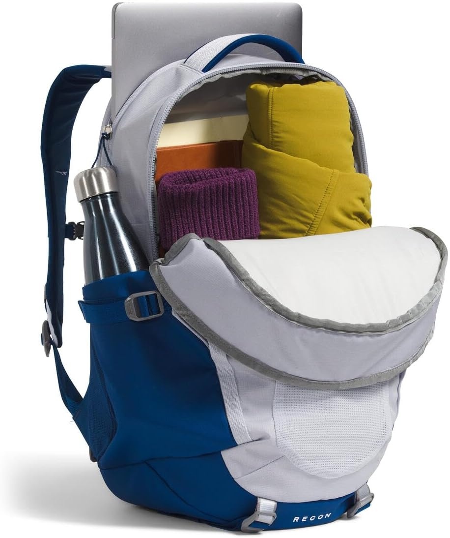 imageThe North Face Womens Recon Everyday Laptop Backpack Commuter Travel Bag 18 Laptop Sleeve WaterRepellent TNF White Metallic MlangeMid GreyNPF One SizeMystic Haze Dark HeatherEstate Blue