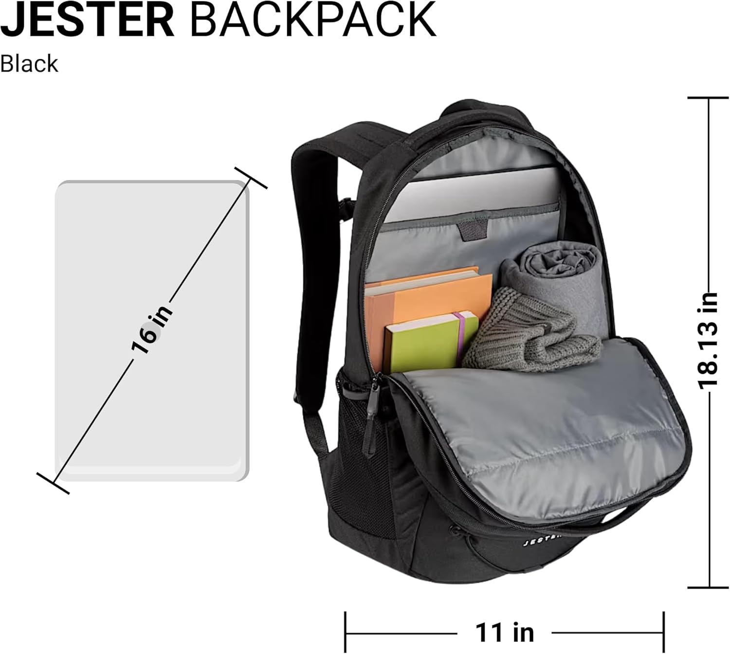 imageThe North Face Womens Recon Everyday Laptop Backpack Commuter Travel Bag 18 Laptop Sleeve WaterRepellent TNF White Metallic MlangeMid GreyNPF One SizeTNF BlackTNF Black