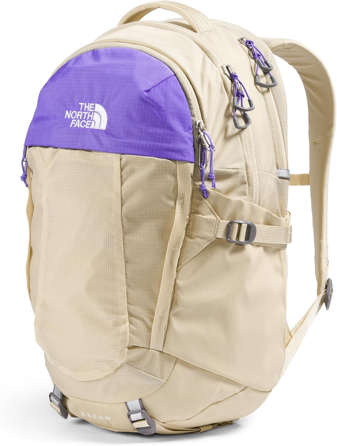imageThe North Face Womens Recon Everyday Laptop Backpack Commuter Travel Bag 18 Laptop Sleeve WaterRepellent TNF White Metallic MlangeMid GreyNPF One SizeGravelOptic Violet