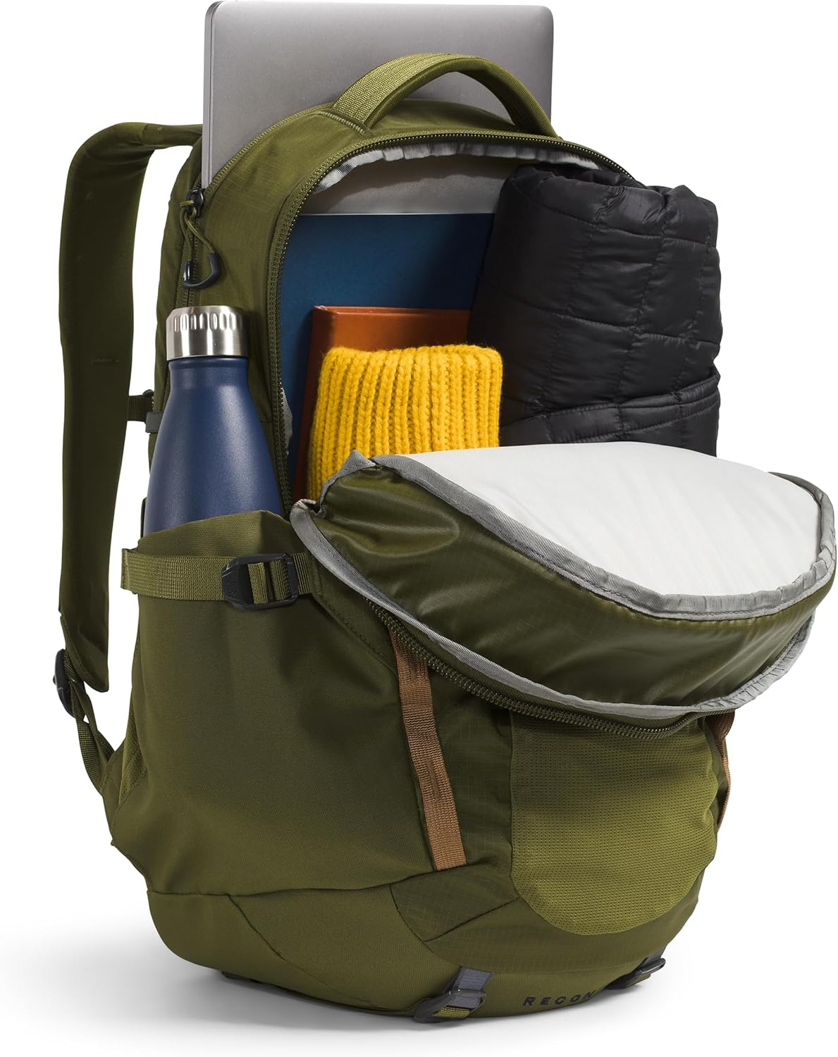 imageThe North Face Womens Recon Everyday Laptop Backpack Commuter Travel Bag 18 Laptop Sleeve WaterRepellent TNF White Metallic MlangeMid GreyNPF One SizeForest OliveUtility Brown
