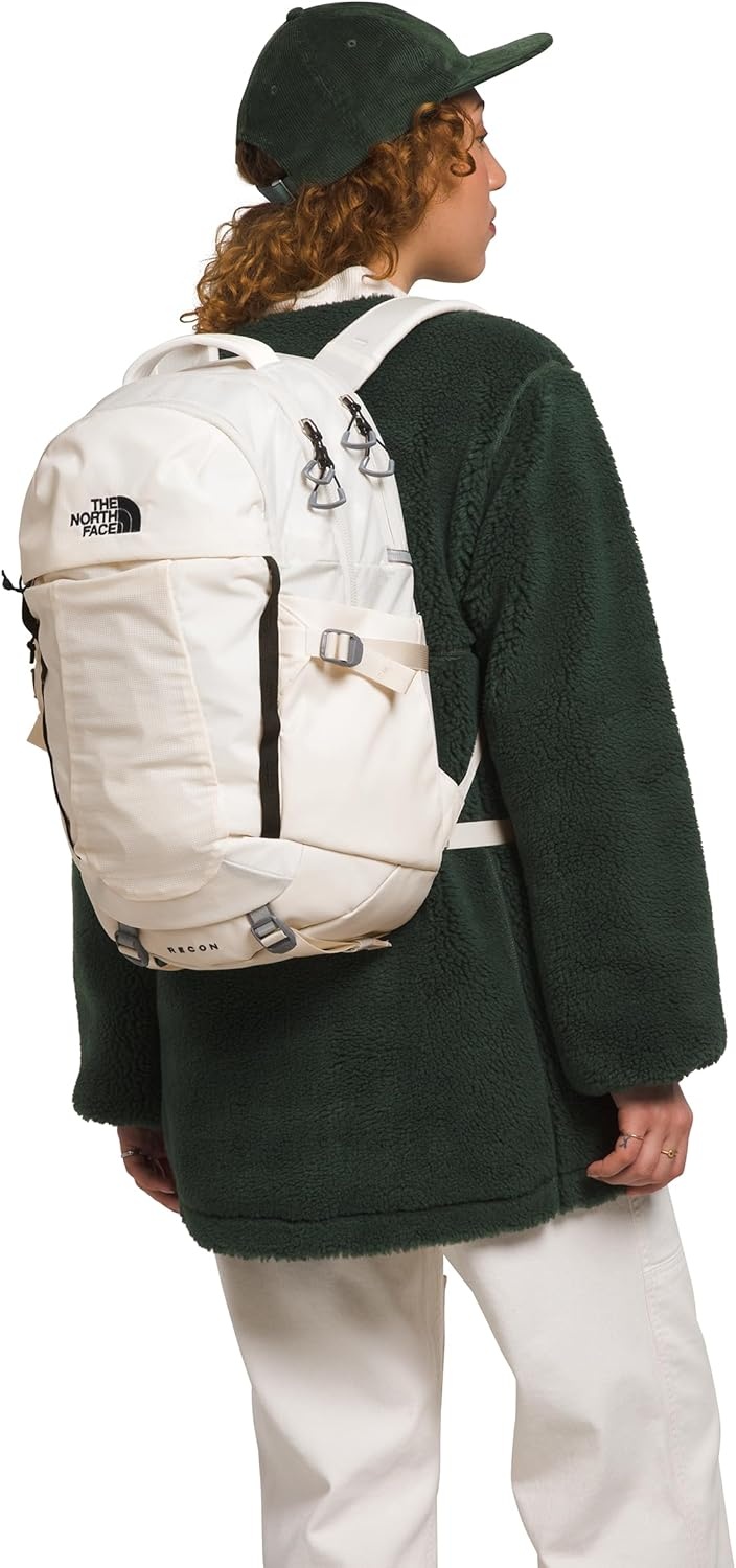 imageThe North Face Womens Recon Everyday Laptop Backpack Commuter Travel Bag 18 Laptop Sleeve WaterRepellent TNF White Metallic MlangeMid GreyNPF One SizeGardenia WhiteTnf Blacknpf