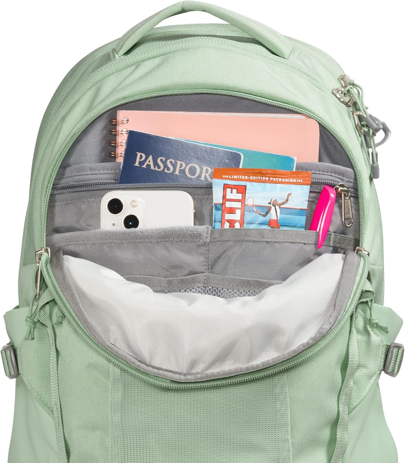 imageThe North Face Womens Recon Everyday Laptop Backpack Commuter Travel Bag 18 Laptop Sleeve WaterRepellent TNF White Metallic MlangeMid GreyNPF One SizeMisty Sage Dark HeatherMeld Grey