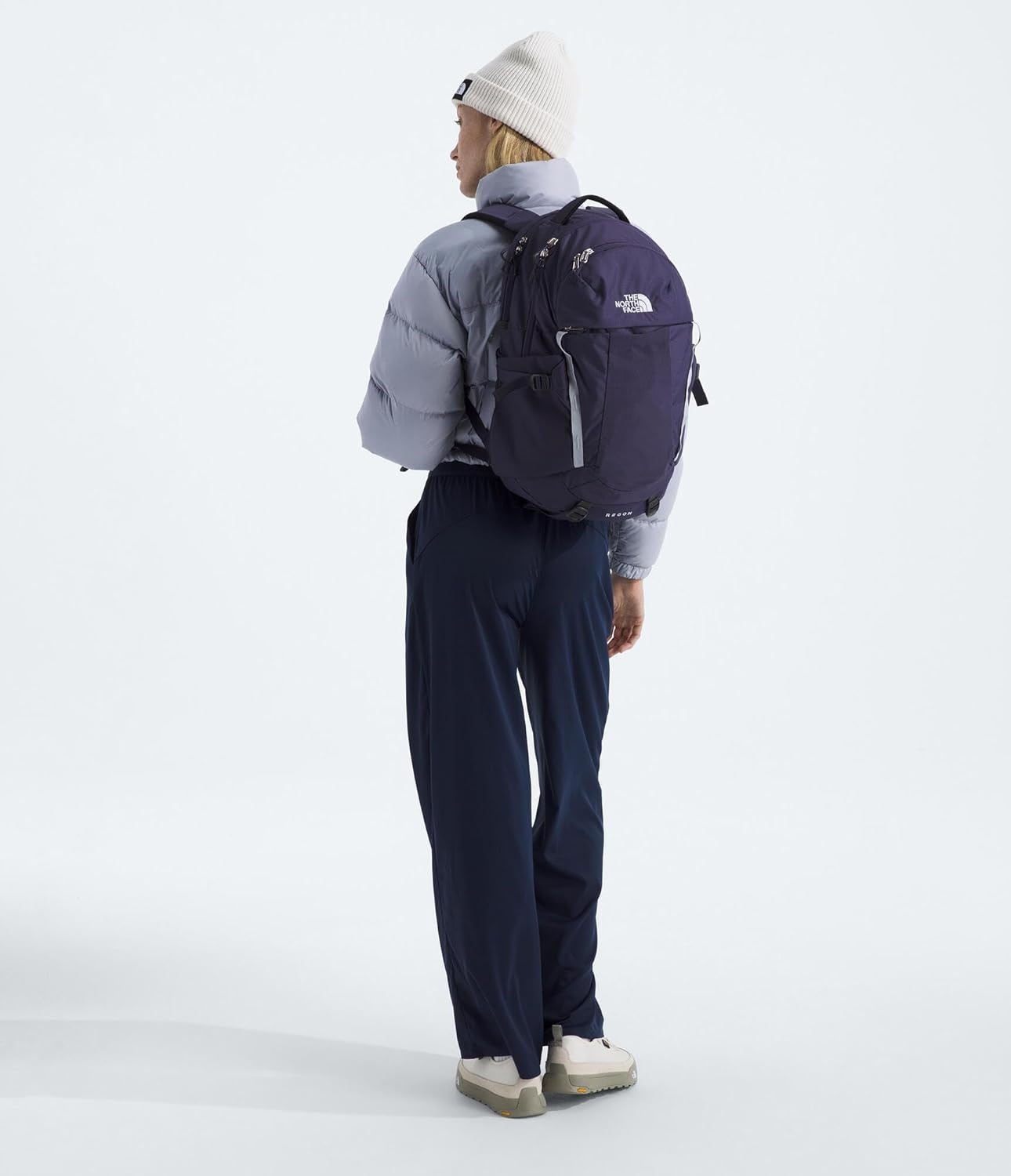 imageThe North Face Womens Recon Everyday Laptop Backpack Commuter Travel Bag 18 Laptop Sleeve WaterRepellent TNF White Metallic MlangeMid GreyNPF One SizeEternal PurpleBlue Flax