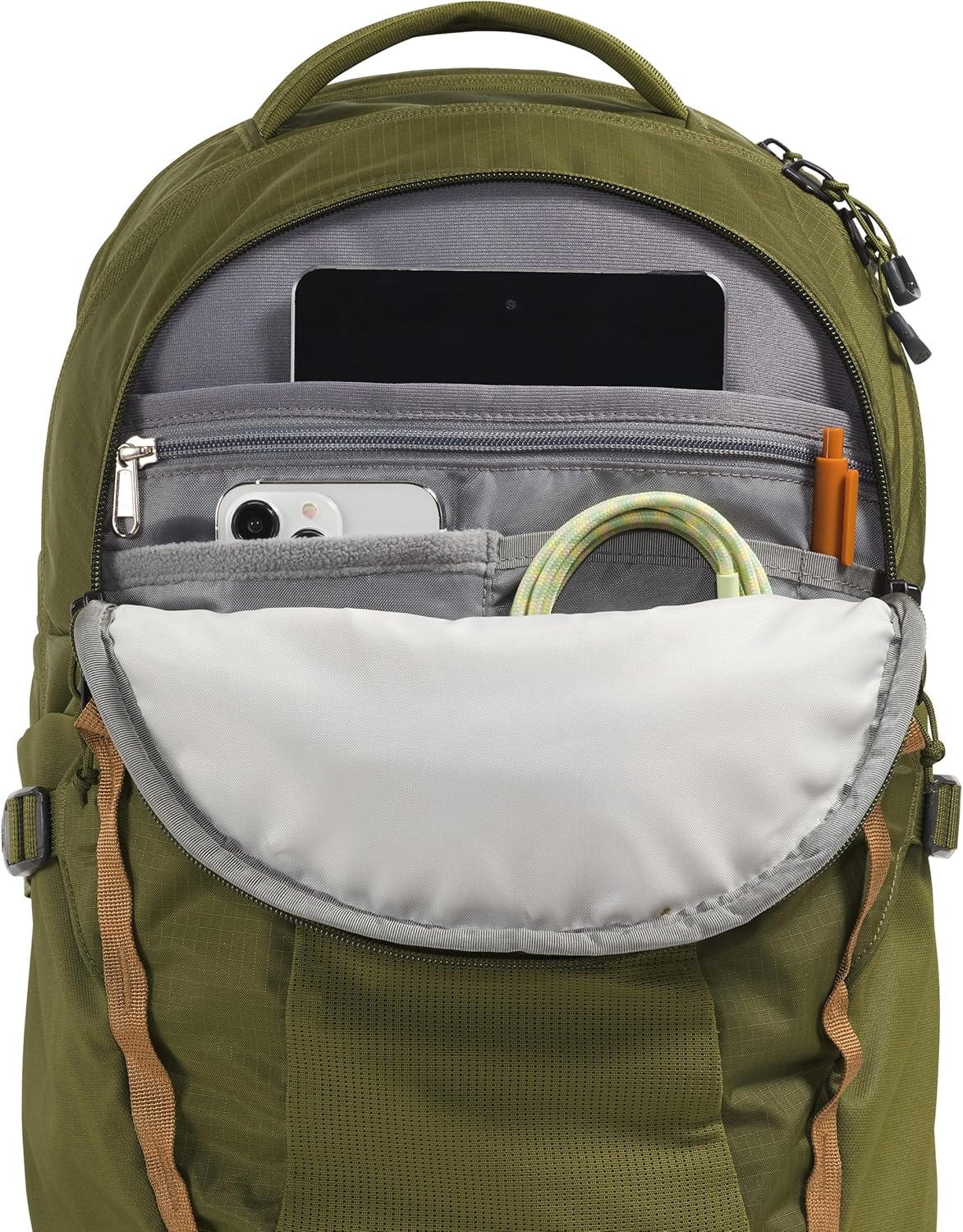 imageThe North Face Womens Recon Everyday Laptop Backpack Commuter Travel Bag 18 Laptop Sleeve WaterRepellent TNF White Metallic MlangeMid GreyNPF One SizeForest OliveUtility Brown