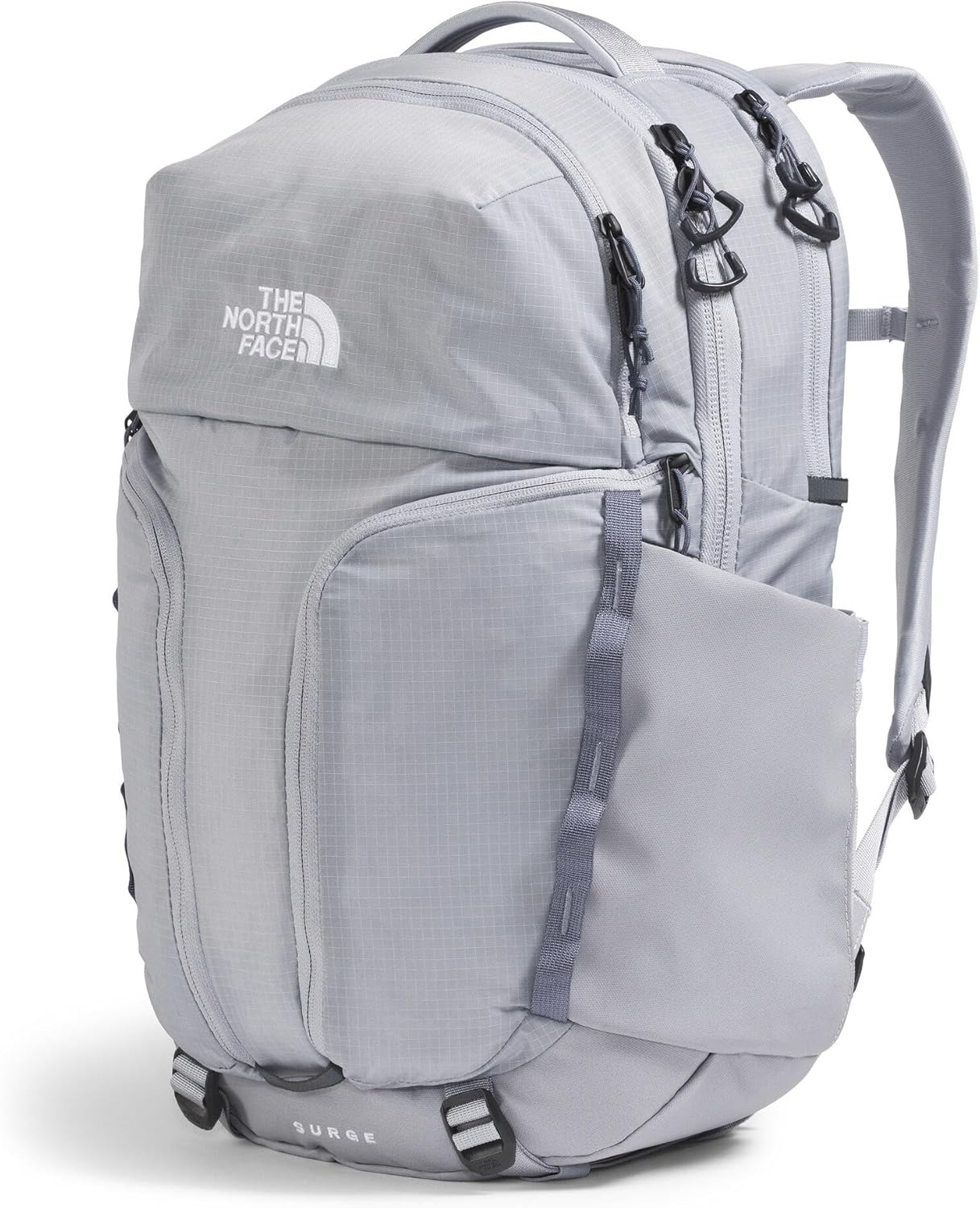 imageThe North Face Womens Surge Commuter Laptop Backpack Everyday Travel Bag Laptop Sleeve WaterRepellent TNF White Metallic MlangeMid GreyNPF One SizeBlue FlaxTwilight Galaxy