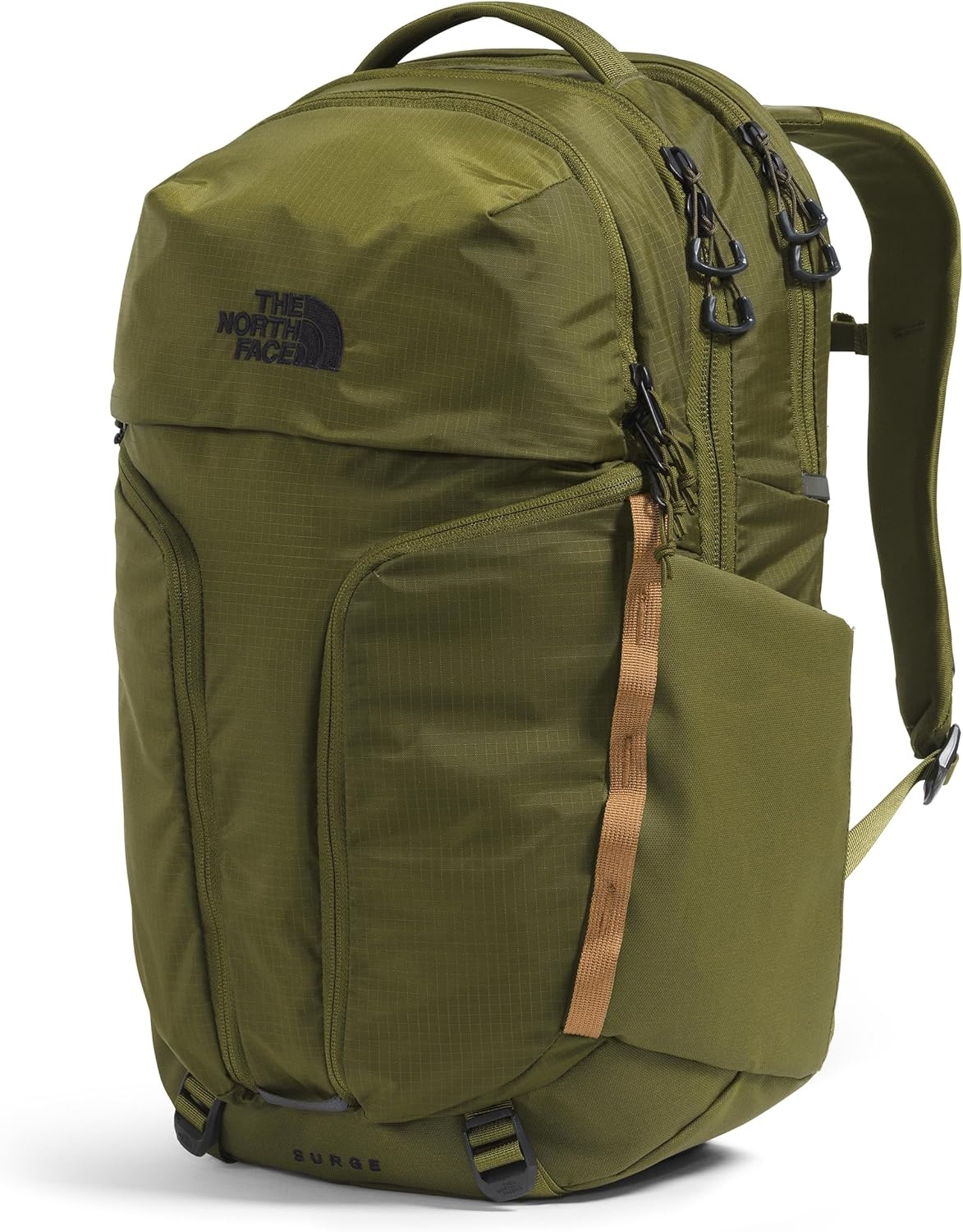 imageThe North Face Womens Surge Commuter Laptop Backpack Everyday Travel Bag Laptop Sleeve WaterRepellent TNF White Metallic MlangeMid GreyNPF One SizeForest OliveUtility Brown