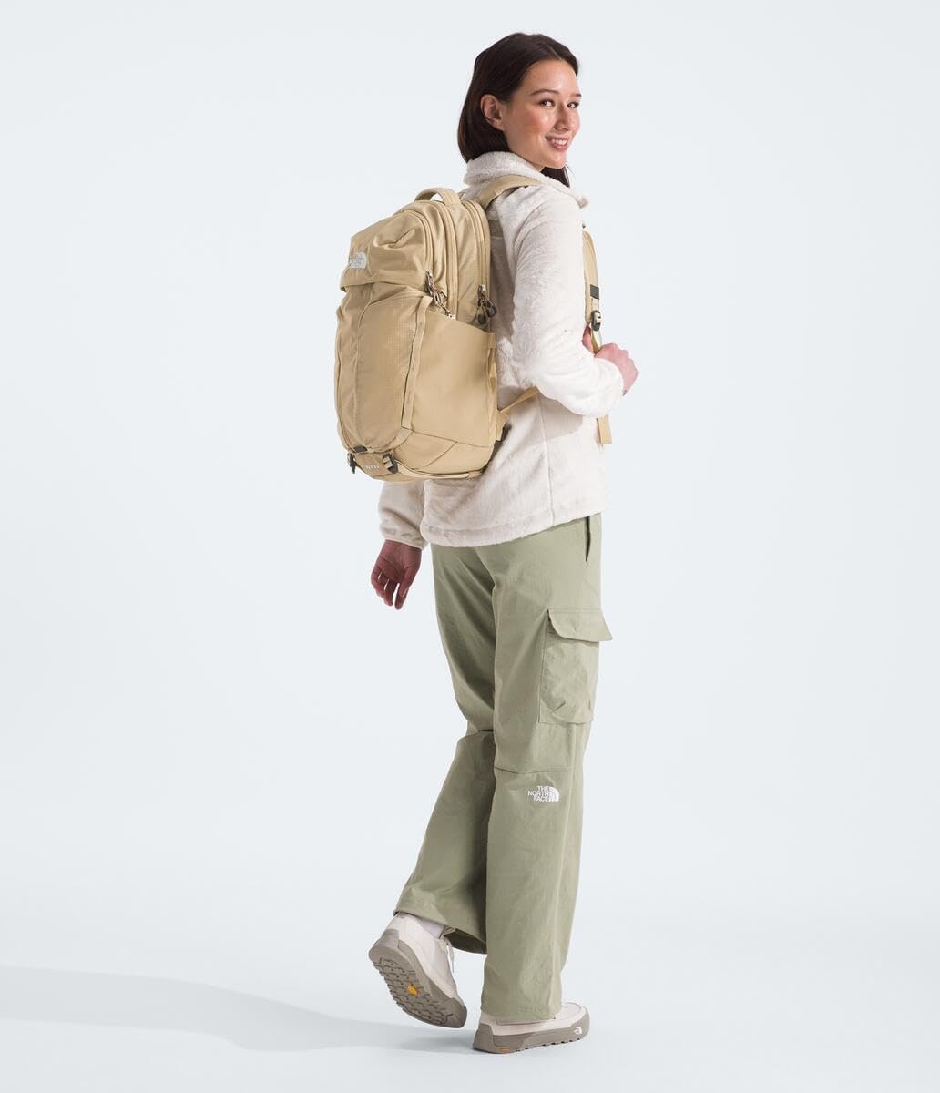 imageThe North Face Womens Surge Commuter Laptop Backpack Everyday Travel Bag Laptop Sleeve WaterRepellent TNF White Metallic MlangeMid GreyNPF One SizeKhaki Stone