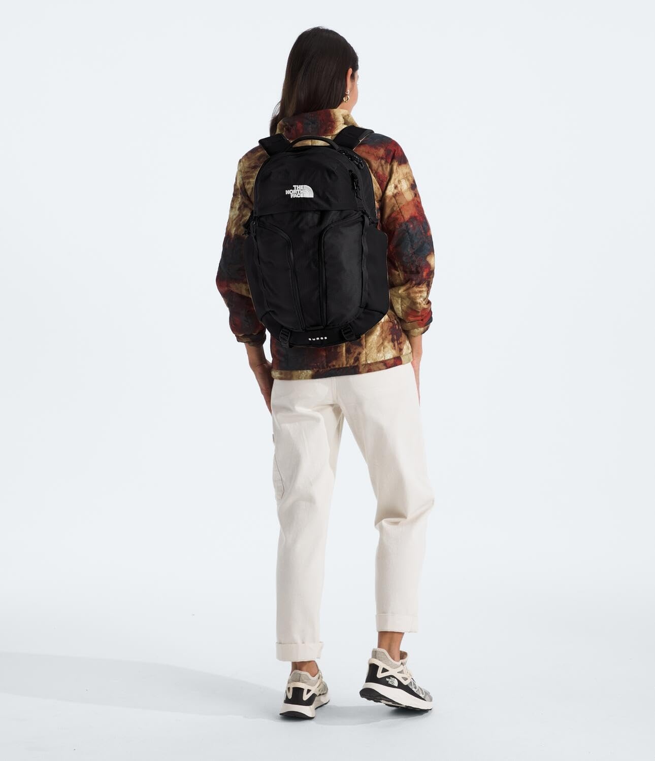 imageThe North Face Womens Surge Commuter Laptop Backpack Everyday Travel Bag Laptop Sleeve WaterRepellent TNF White Metallic MlangeMid GreyNPF One SizeTnf BlackTnf Blacknpf
