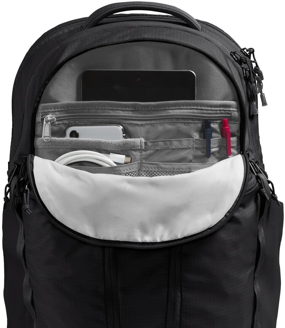 imageThe North Face Womens Surge Commuter Laptop Backpack Everyday Travel Bag Laptop Sleeve WaterRepellent TNF White Metallic MlangeMid GreyNPF One SizeTnf BlackTnf Blacknpf