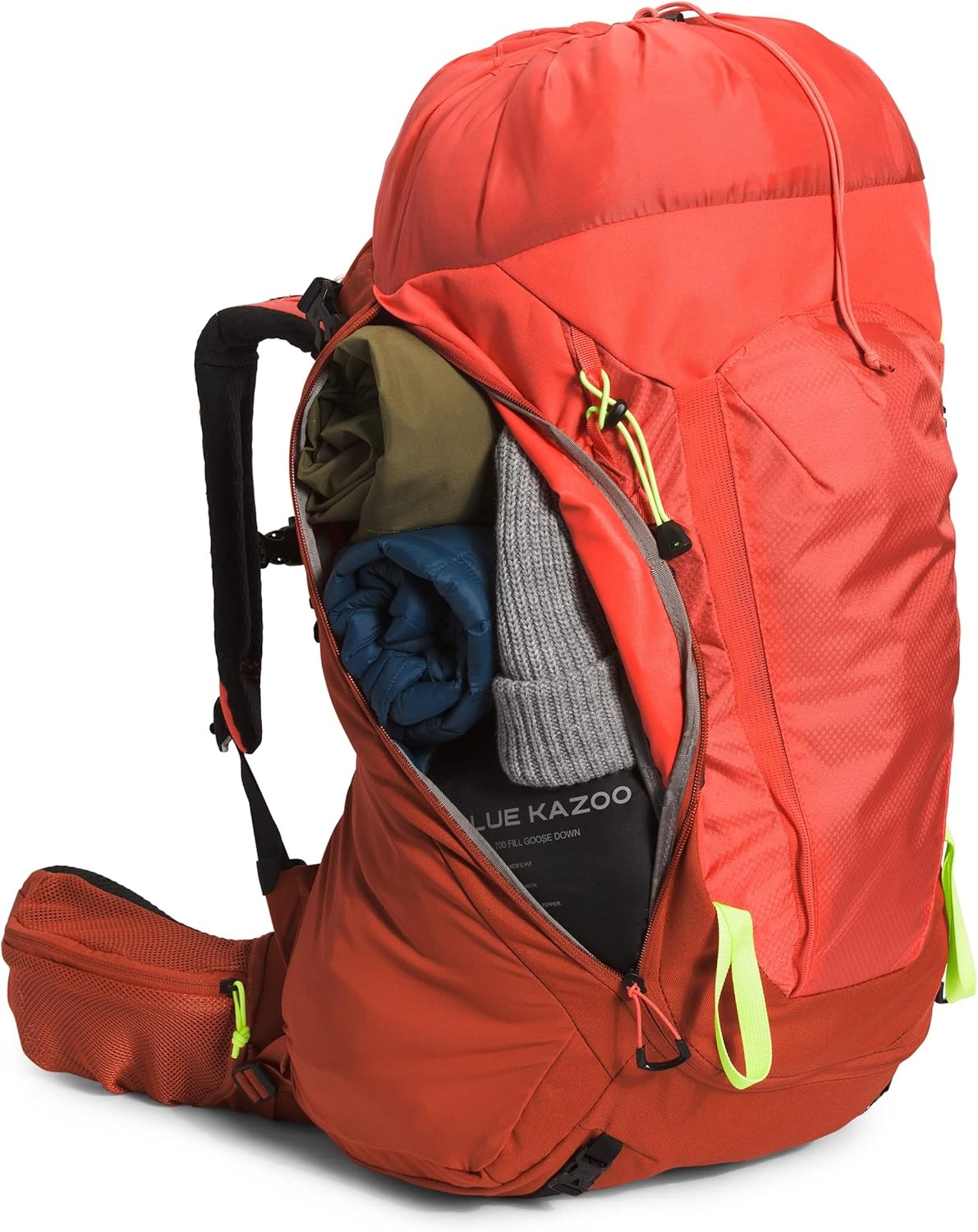 imageThe North Face Womens Terra 55 Backpack Hiking Pack WomenSpecific Fit CinchTop Opening Pole amp Ice Axe Attachments Asphalt GreyTNF BlackNPF XSmallSmallRetro OrangeRusted BronzeLed Yellow