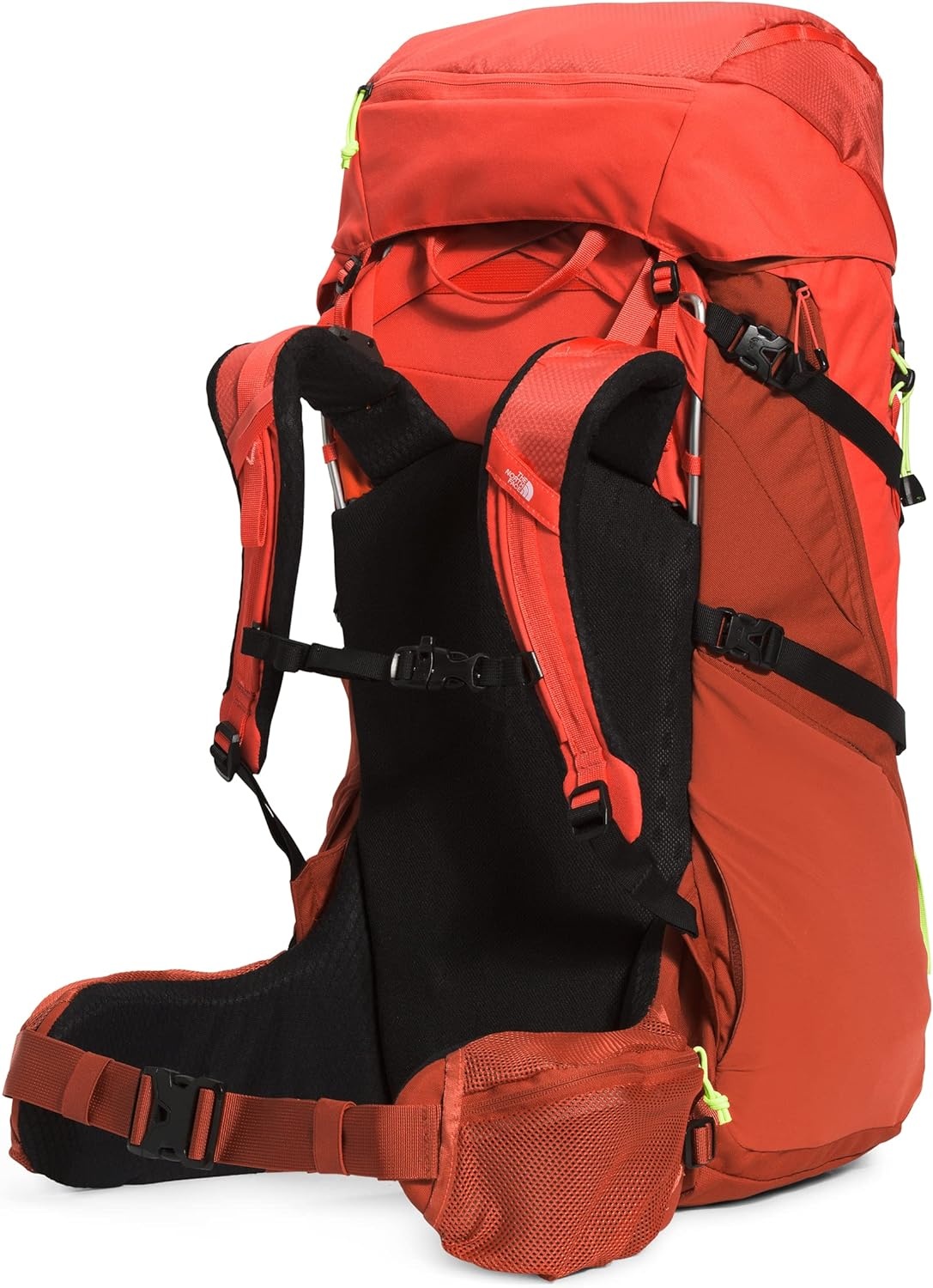 imageThe North Face Womens Terra 55 Backpack Hiking Pack WomenSpecific Fit CinchTop Opening Pole amp Ice Axe Attachments Asphalt GreyTNF BlackNPF XSmallSmallRetro OrangeRusted BronzeLed Yellow