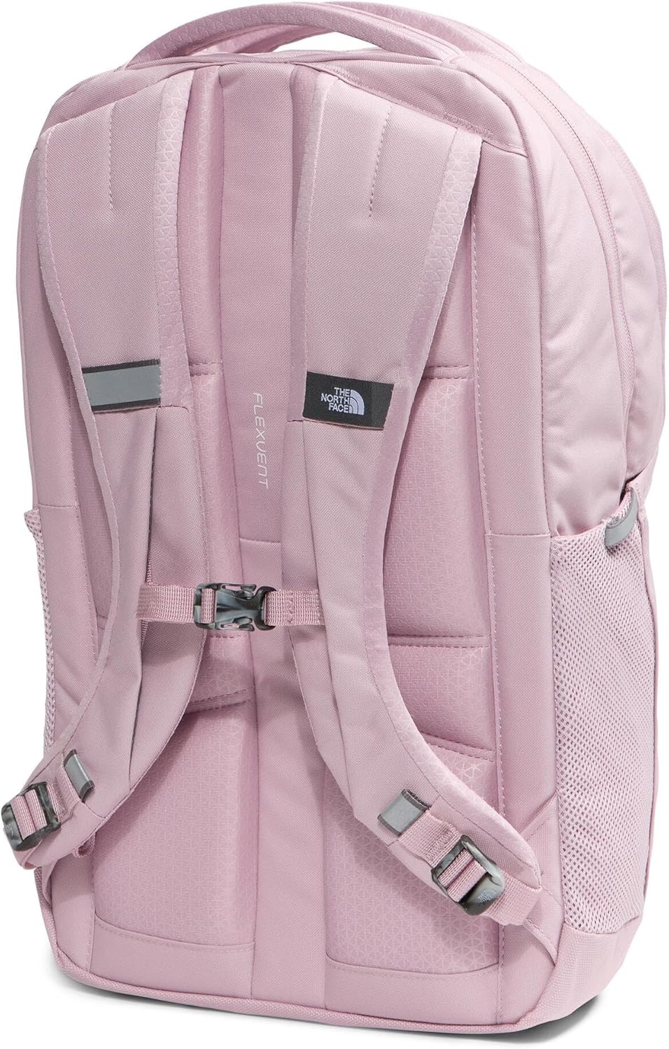 imageThe North Face Womens Vault Everyday Laptop Backpack Commuter Travel Bag WaterRepellent Spacious Main Compartment TNF White Metallic MlangeMid GreyNPF One SizeMetal Pink