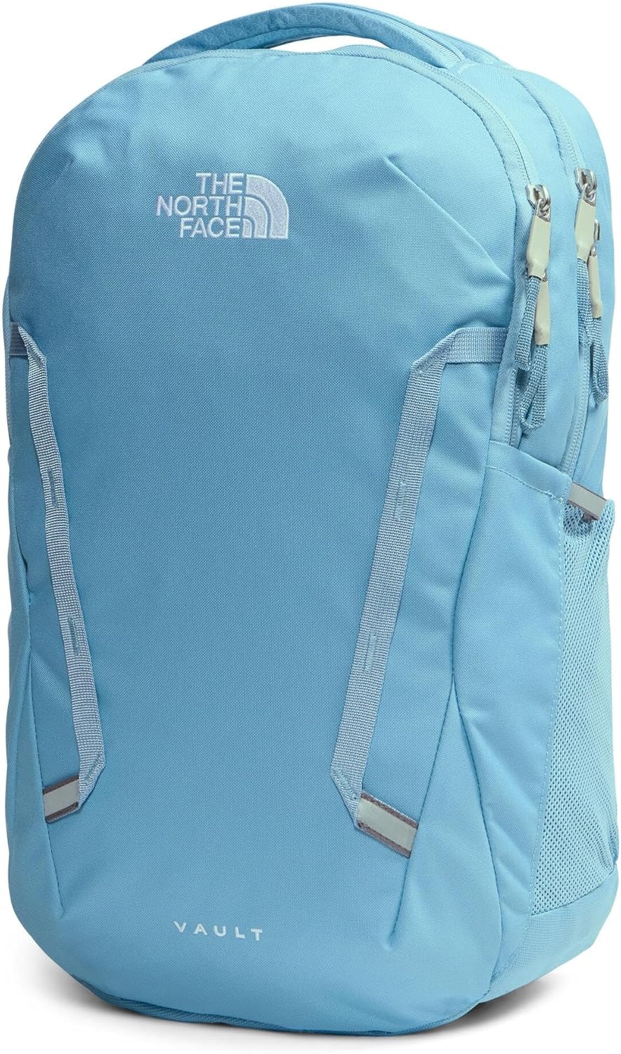 imageThe North Face Womens Vault Everyday Laptop Backpack Commuter Travel Bag WaterRepellent Spacious Main Compartment TNF White Metallic MlangeMid GreyNPF One SizePale Teal