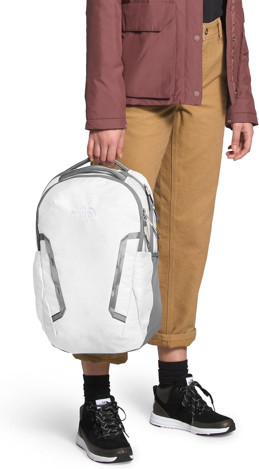 imageThe North Face Womens Vault Everyday Laptop Backpack Commuter Travel Bag WaterRepellent Spacious Main Compartment TNF White Metallic MlangeMid GreyNPF One SizeTnf White Metallic MlangeMid Greynpf