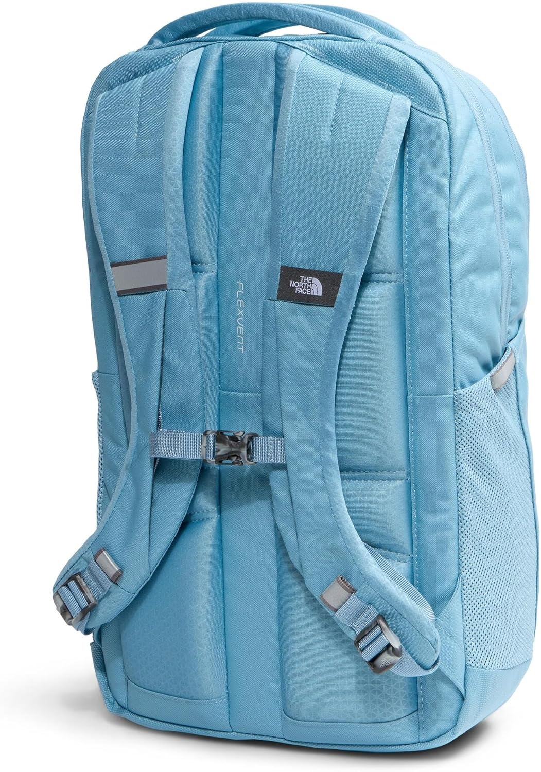 imageThe North Face Womens Vault Everyday Laptop Backpack Commuter Travel Bag WaterRepellent Spacious Main Compartment TNF White Metallic MlangeMid GreyNPF One SizePale Teal