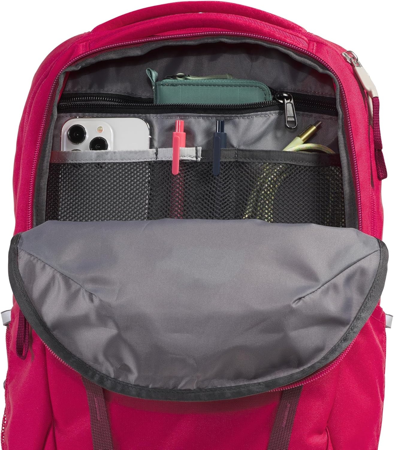 imageThe North Face Womens Vault Everyday Laptop Backpack Commuter Travel Bag WaterRepellent Spacious Main Compartment TNF White Metallic MlangeMid GreyNPF One SizeLali GuranRhododendron