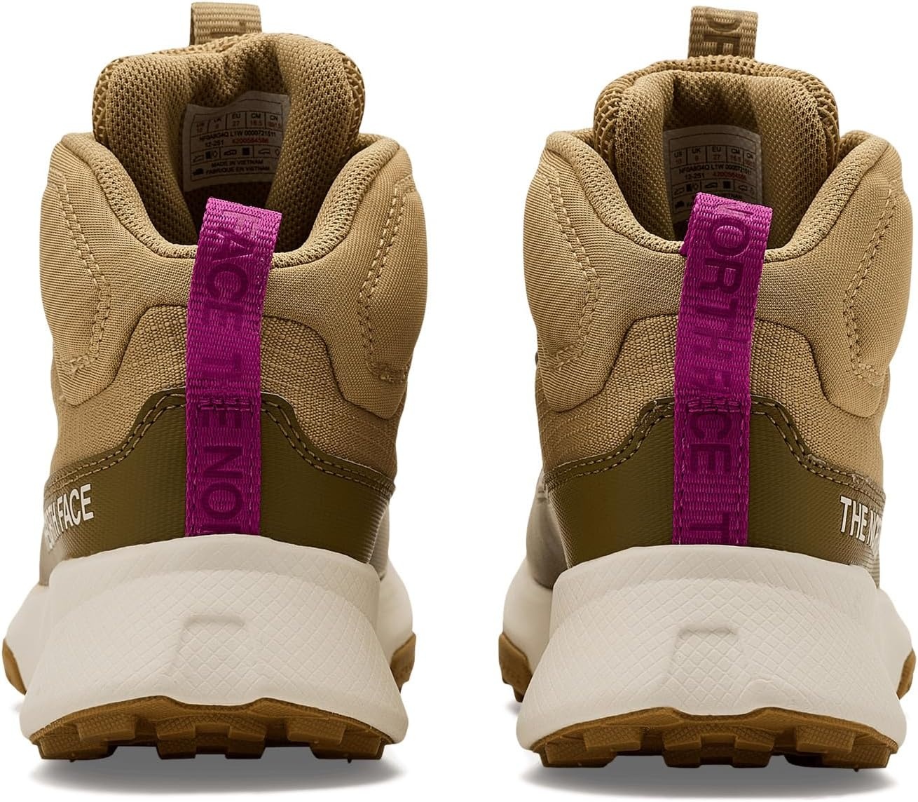 imageThe North Face unisexchild Fastpack II Hiker Mid Waterproof Hiking Shoe Highly Cushioned Abrasion ResistantKhaki StoneFuchsia Flash