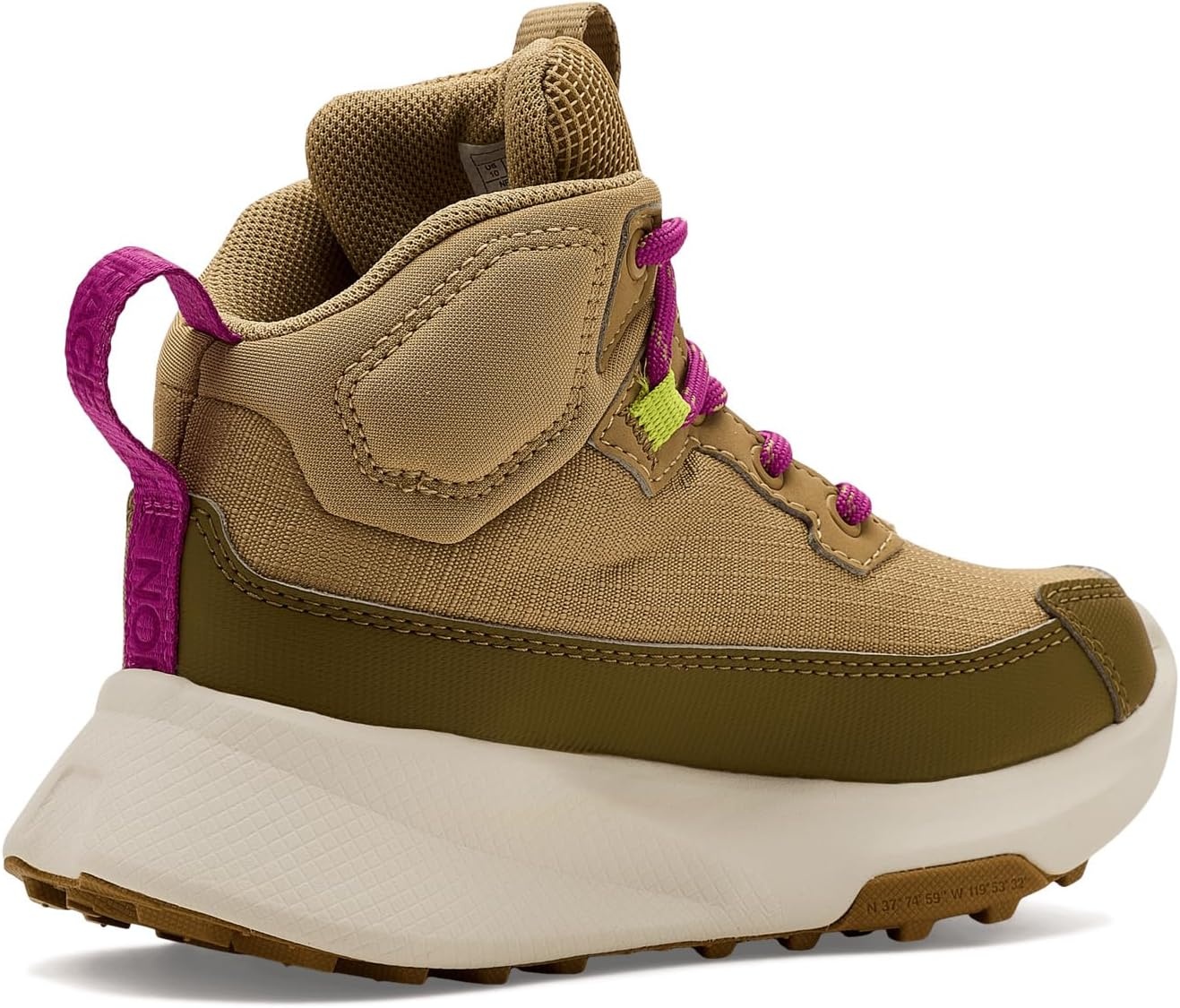 imageThe North Face unisexchild Fastpack II Hiker Mid Waterproof Hiking Shoe Highly Cushioned Abrasion ResistantKhaki StoneFuchsia Flash