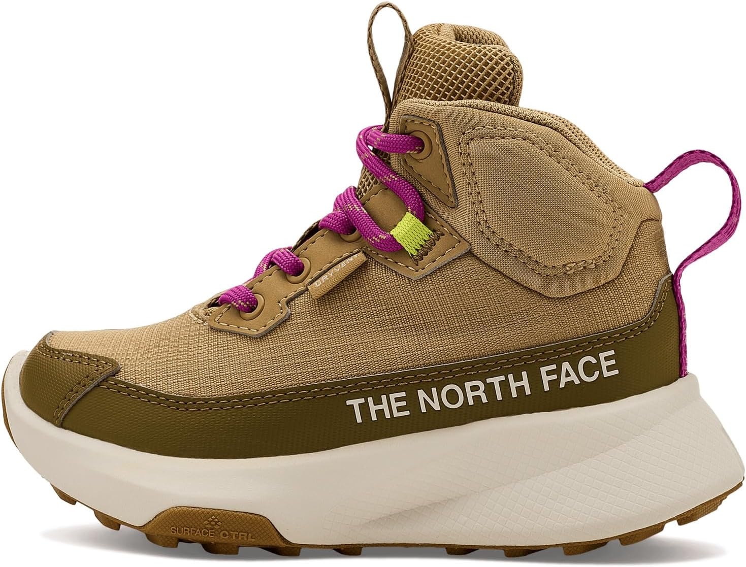 imageThe North Face unisexchild Fastpack II Hiker Mid Waterproof Hiking Shoe Highly Cushioned Abrasion ResistantKhaki StoneFuchsia Flash