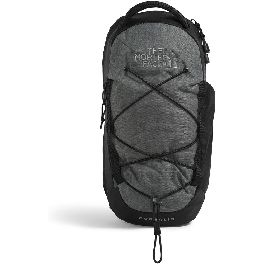 imageTHE NORTH FACE Borealis SIing Bag Crossbody Adjustable Strap Water Repellent Finish Multiple Compartments Tablet SleeveAsphalt Grey Light HeatherTnf Black