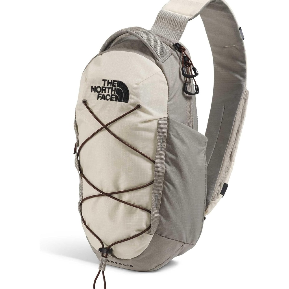 imageTHE NORTH FACE Borealis SIing Bag Crossbody Adjustable Strap Water Repellent Finish Multiple Compartments Tablet SleeveDesert StoneStone SlabEmber Soil