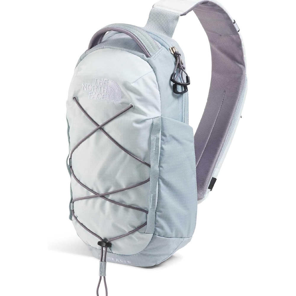 imageTHE NORTH FACE Borealis SIing Bag Crossbody Adjustable Strap Water Repellent Finish Multiple Compartments Tablet SleevePearl StoneFrost GreyTranscendent Grey