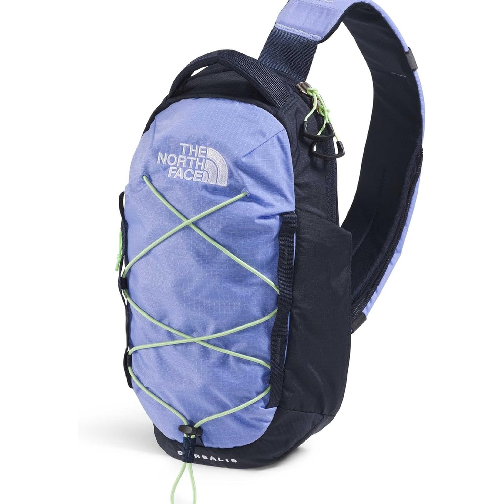 imageTHE NORTH FACE Borealis SIing Bag Crossbody Adjustable Strap Water Repellent Finish Multiple Compartments Tablet SleevePeriwinkle GlowSummit NavyLemon Mist