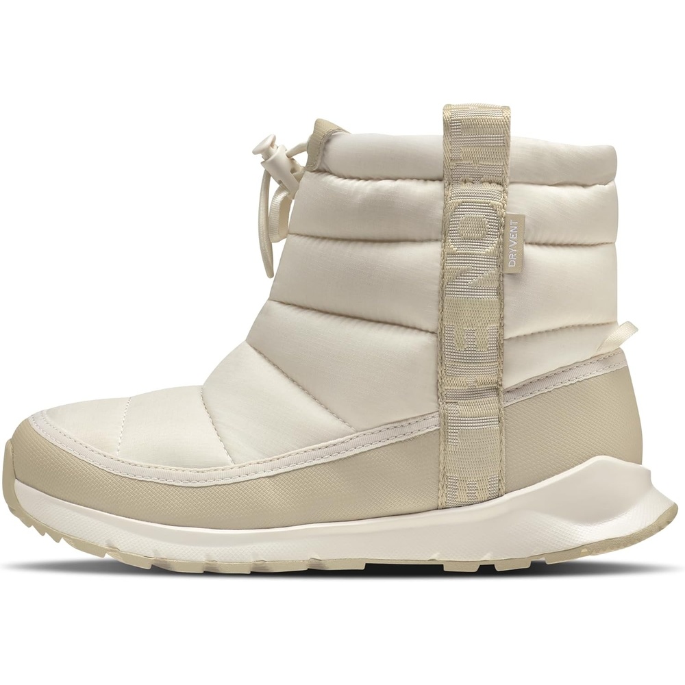 imageTHE NORTH FACE Kids Thermoball Pullon Wp Boot  Insulated amp Waterproof Bungee Collar Rubber SoleWhite DuneGravel
