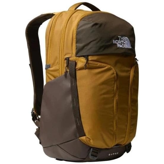 imageTHE NORTH FACE Surge Commuter Laptop Backpack Daypack With Water Repellent Finish 16 Laptop Sleeve Reflective DetailsTimber TanDemitasse Brown