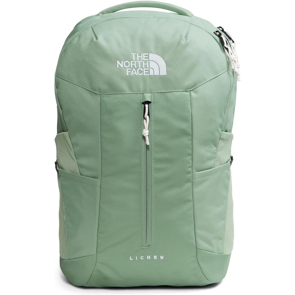 imageThe North Face Lichen Daypack  Everyday Commuter Backpack Laptop Sleeve Water Bottle Pockets Center Front Pouch Smoked Pearl Dark HeatherTNF Black One SizeSlate MossTnf White
