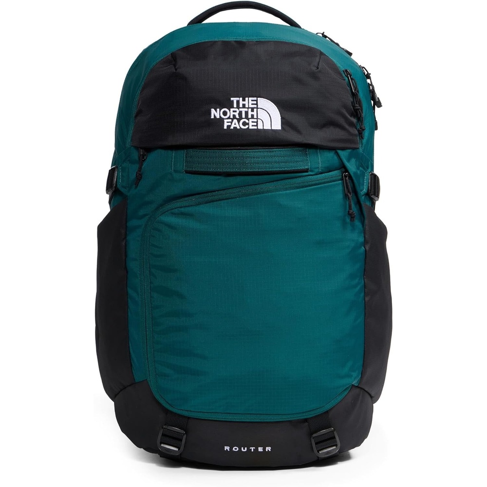 imageThe North Face Router Everyday Laptop Backpack Daypack Water Repellent Laptop Sleeve Reflective Details Asphalt Grey Light HeatherTNF BlackNPF One SizePacific TealTnf Black