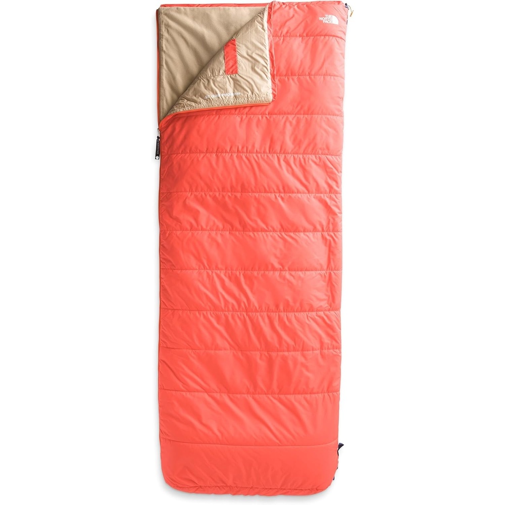 imageThe North Face SleepingBags Wawona Bed 35 Sleeping Bag Rectangular 35F 2C Insulated Camping Sleeping Bag Water RepellentRetro OrangeNPF