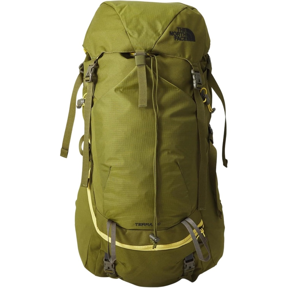 imageThe North Face Teen Terra 50 Unisex Hiking Backpack Breathable Back Panel amp Shoulder Straps Bottom Webbing Bladder Sleeve Forest OliveNew Taupe GreenNPF One SizeForest OliveNew Taupe Greennpf