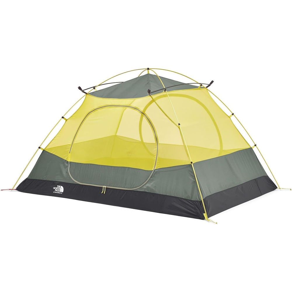 imageThe North Face Tents Stormbreak 3 ThreePerson Camping Tent High Low Ventilation Openings for Optimal Airflow Water Repellent FinishAgave GreenAsphalt Grey