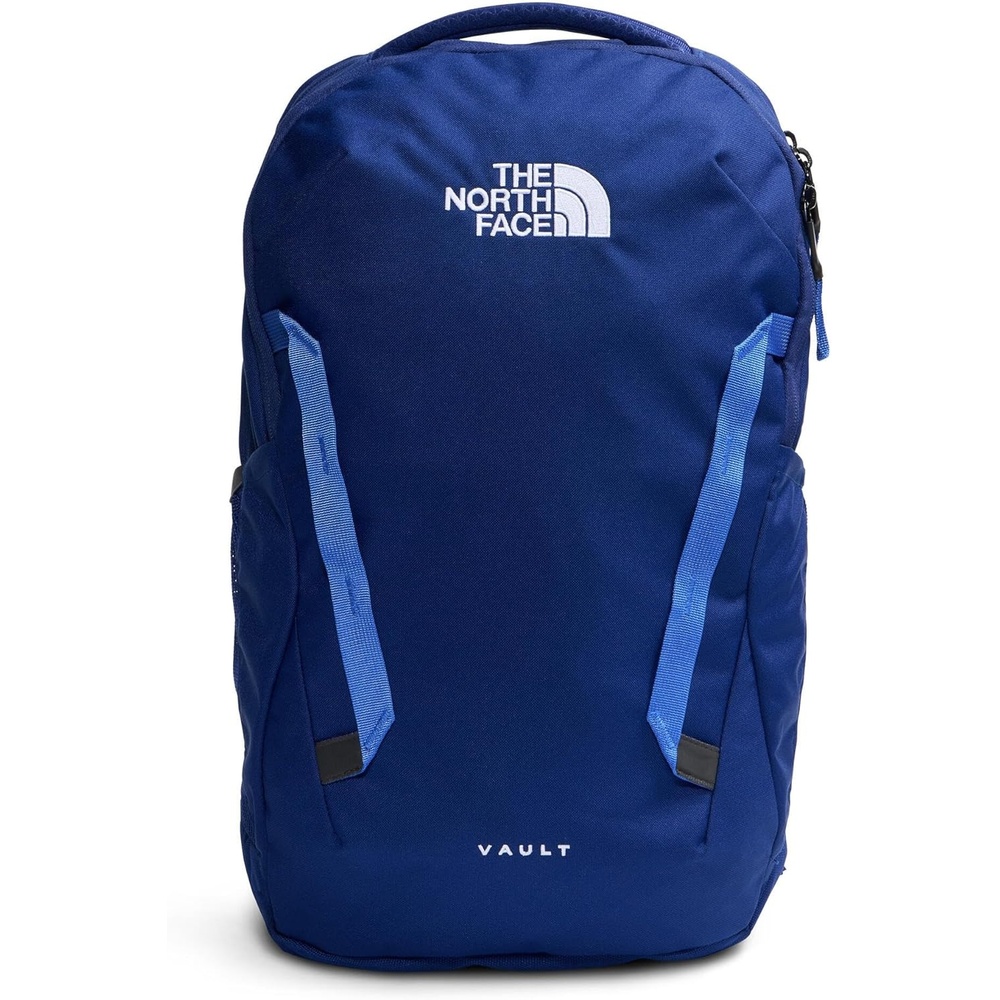 imageThe North Face Vault Everyday Laptop Backpack  Commuter Travel Bag WaterRepellent Finish Spacious Compartment Mid Grey Dark HeatherTNF BlackNPF One SizeBold BlueActive Blue