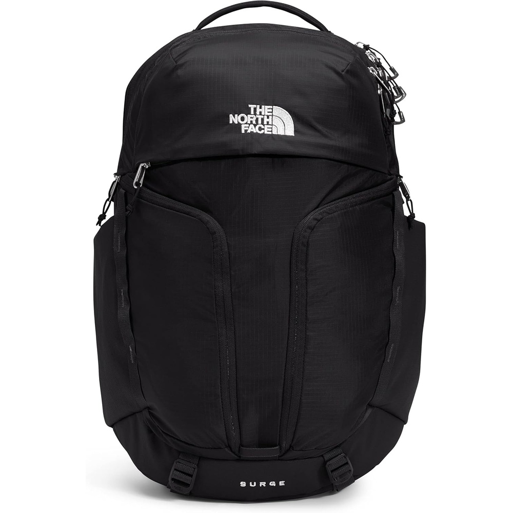 imageThe North Face Womens Surge Commuter Laptop Backpack Everyday Travel Bag Laptop Sleeve WaterRepellent TNF White Metallic MlangeMid GreyNPF One SizeTnf BlackTnf Black