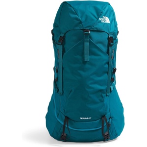 The North Face Women’s Terra 55 Backpack – Hiking Pack, Women-Specific Fit, Cinch-Top Opening, Pole & Ice Axe Attachments, Asphalt Grey/TNF Black-NPF, X-Small/Small(Blue Moss/Sapphire Slate-npf)