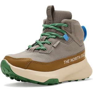 The North Face unisex-child Fastpack II Hiker Mid Waterproof Hiking Shoe – Highly Cushioned, Abrasion Resistant(Stone Slab/Dimmed Algae)
